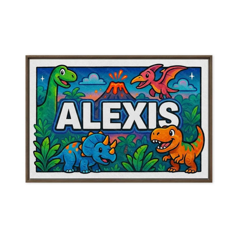 Alexis Name Art - Dinosaur Adventure personalized wall print for kids