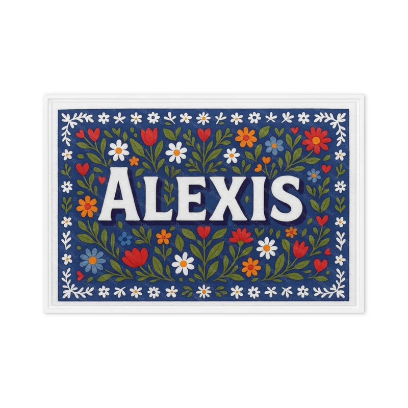Alexis Name Art - Floral Farmhouse personalized wall print for kids