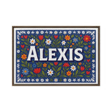 Alexis Name Art - Floral Farmhouse personalized wall print for kids