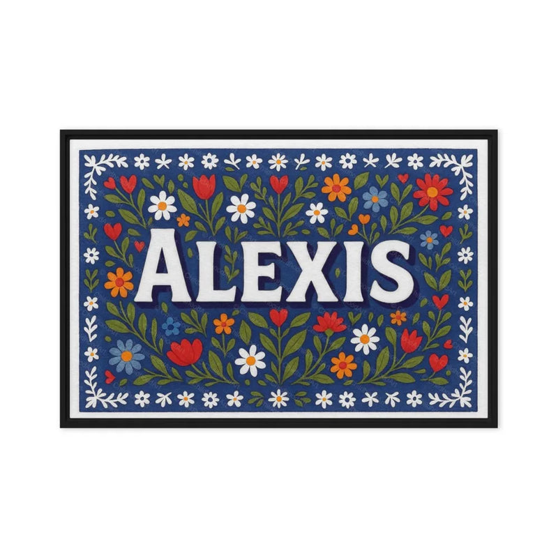 Alexis Name Art - Floral Farmhouse personalized wall print for kids