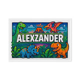 Alexzander Name Art - Dinosaur Adventure personalized wall print for kids