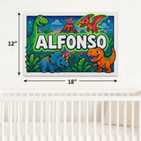 Alfonso Name Art - Dinosaur Adventure personalized wall print for kids