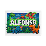 Alfonso Name Art - Dinosaur Adventure personalized wall print for kids