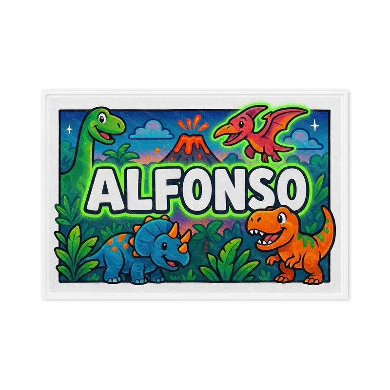 Alfonso Name Art - Dinosaur Adventure personalized wall print for kids