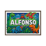 Alfonso Name Art - Dinosaur Adventure personalized wall print for kids
