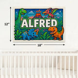 Alfred Name Art - Dinosaur Adventure personalized wall print for kids