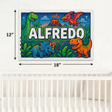 Alfredo Name Art - Dinosaur Adventure personalized wall print for kids