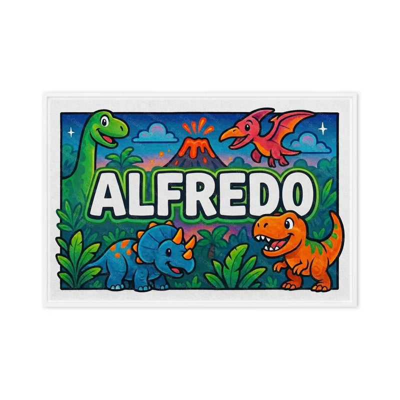 Alfredo Name Art - Dinosaur Adventure personalized wall print for kids