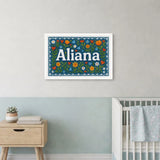 Aliana Name Art - Floral Farmhouse personalized wall print for kids