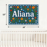 Aliana Name Art - Floral Farmhouse personalized wall print for kids