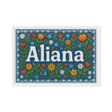 Aliana Name Art - Floral Farmhouse personalized wall print for kids