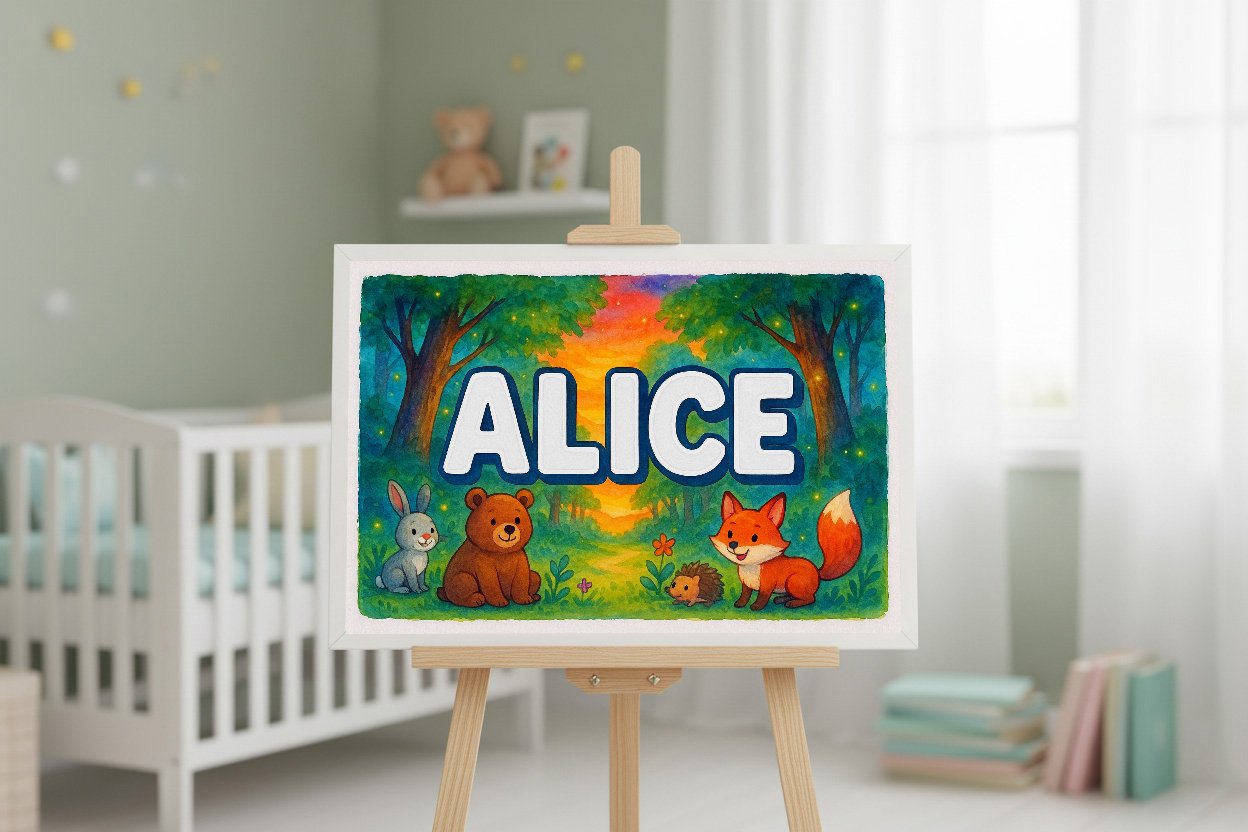 Personalized name art for Alice