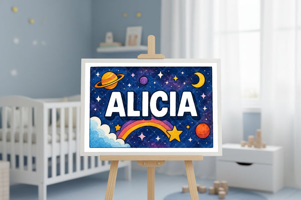 "Alicia" Amongst the Stars Personalized Space Artwork