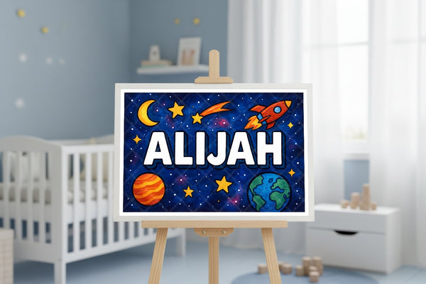 "Alijah" Amongst the Stars Personalized Space Artwork