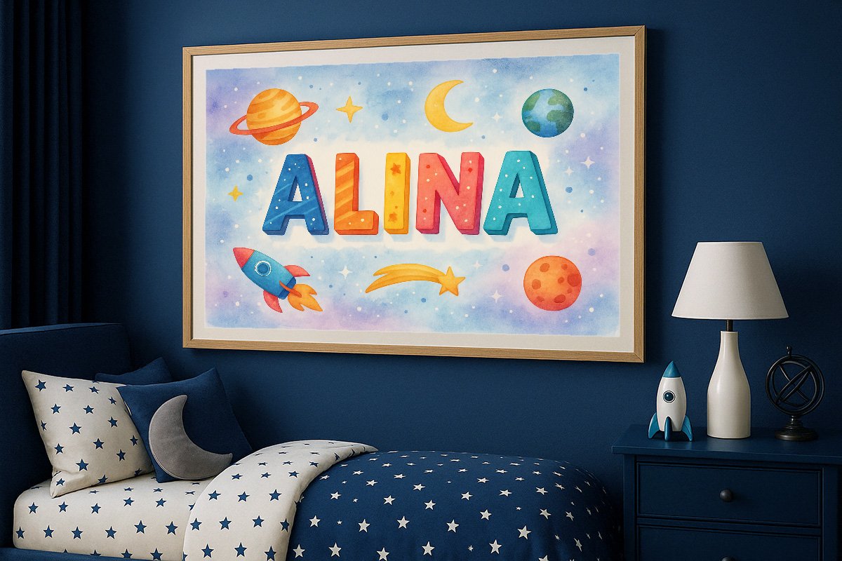 Alina Personalized Outer Space Art 03