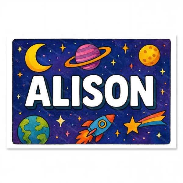 Alison Personalized Space Explorer Name Art