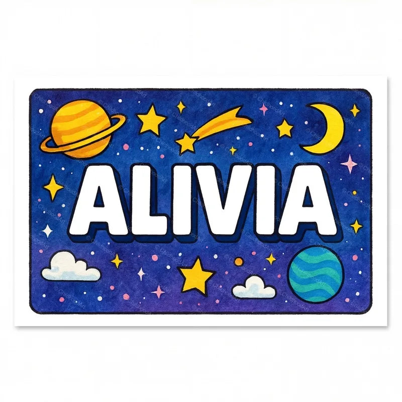 Alivia Personalized Space Explorer Name Art