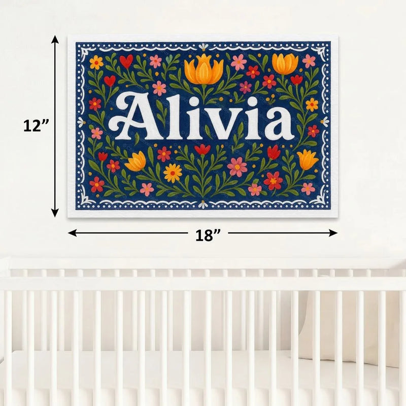 Calm alivia Floral Farmhouse Personalized Wall Art