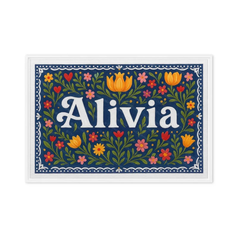 Calm alivia Floral Farmhouse Personalized Wall Art