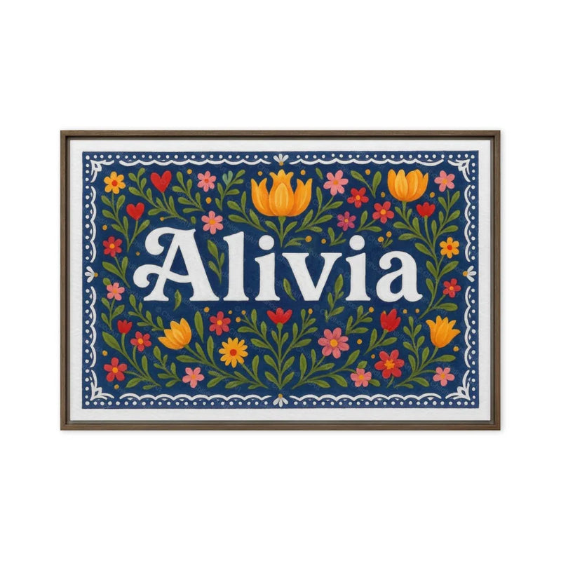 Calm alivia Floral Farmhouse Personalized Wall Art