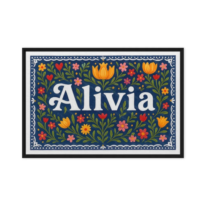 Calm alivia Floral Farmhouse Personalized Wall Art
