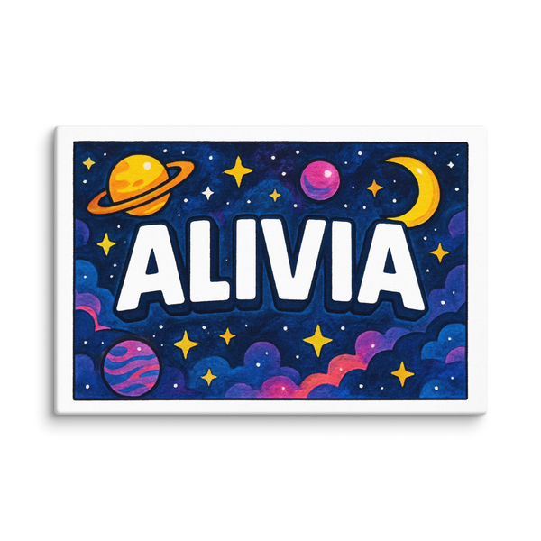 Alivia Personalized Space Explorer Name Art