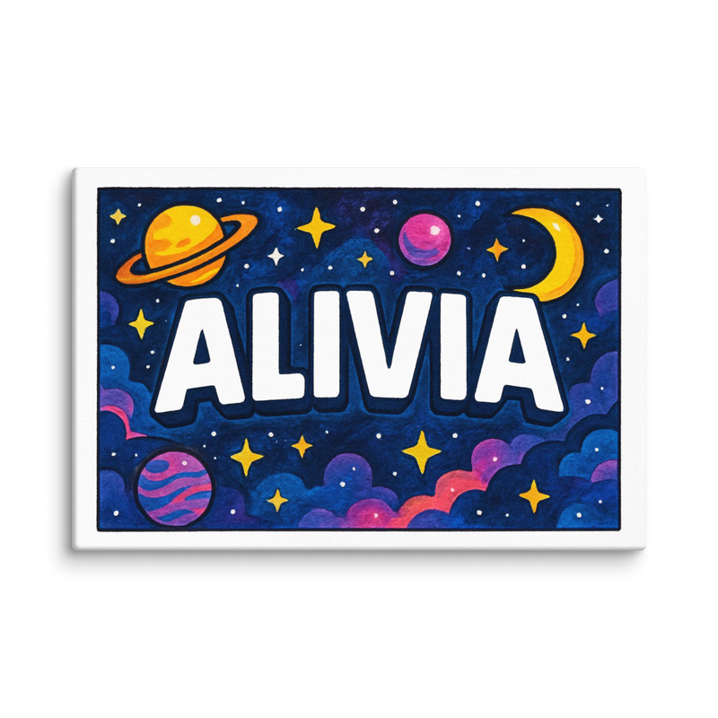 Adventurous alivia Space Explorer Name Art