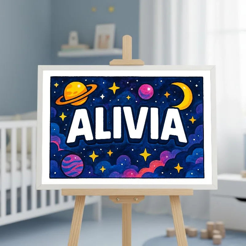 Adventurous alivia Space Explorer Name Art