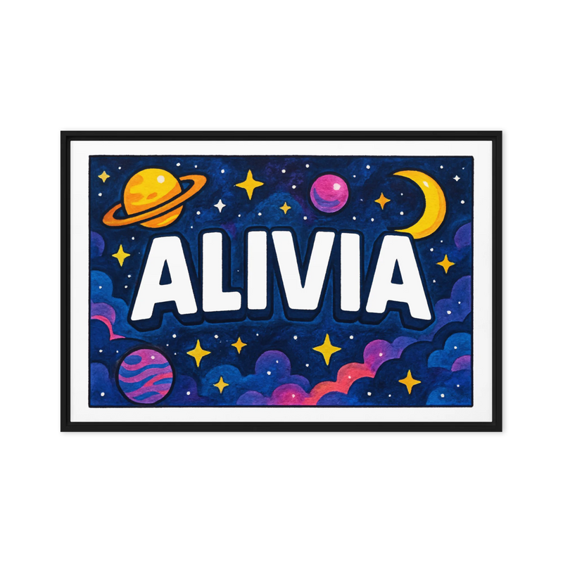 Adventurous alivia Space Explorer Name Art