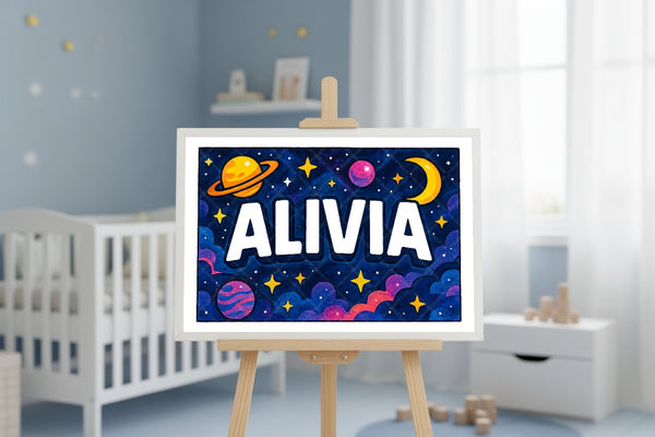 "Alivia" Amongst the Stars Personalized Space Artwork