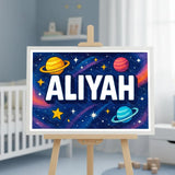 Adventurous personalized space name art for Aliyah