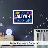 Adventurous personalized space name art for Aliyah