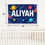 Adventurous personalized space name art for Aliyah