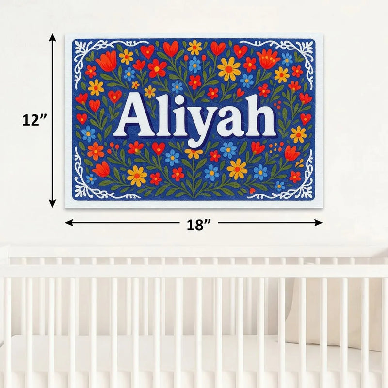 Calm aliyah Floral Farmhouse Personalized Wall Art