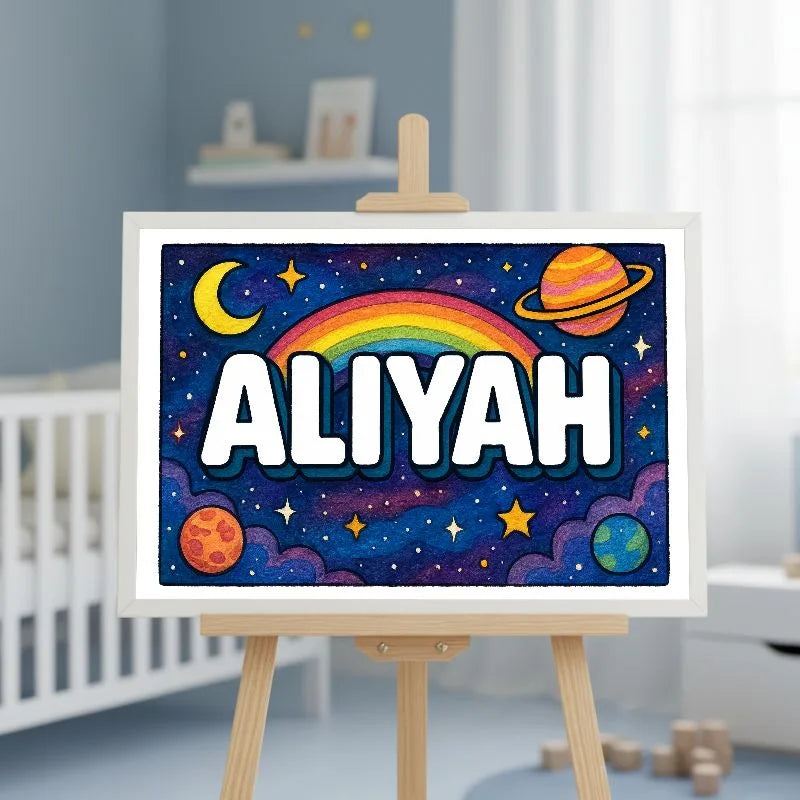 Adventurous aliyah Space Explorer Name Art