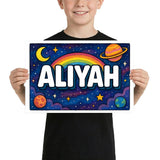 Adventurous aliyah Space Explorer Name Art
