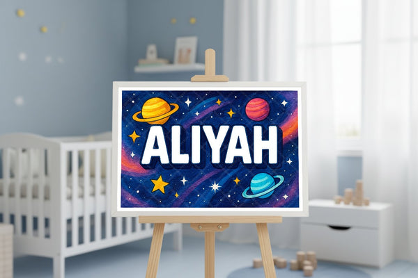 "Aliyah" Amongst the Stars Personalized Space Artwork