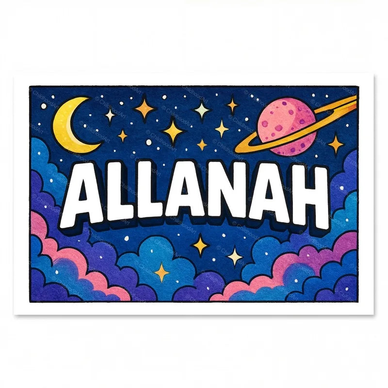 Allanah Personalized Space Explorer Name Art