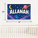 Adventurous personalized space name art for Allanah