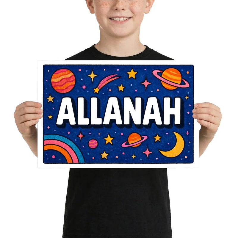 Adventurous allanah Space Explorer Name Art