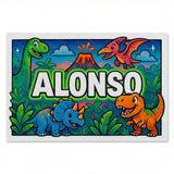 Alonso Name Art - Dinosaur Adventure personalized wall print for kids