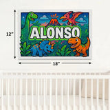Alonso Name Art - Dinosaur Adventure personalized wall print for kids