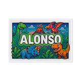 Alonso Name Art - Dinosaur Adventure personalized wall print for kids