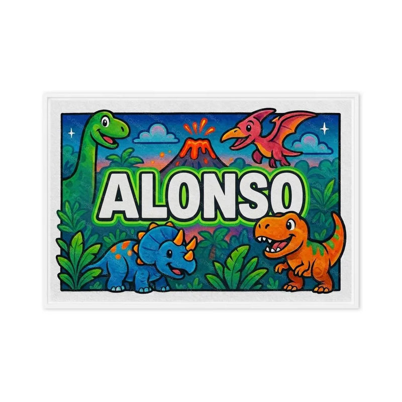 Alonso Name Art - Dinosaur Adventure personalized wall print for kids