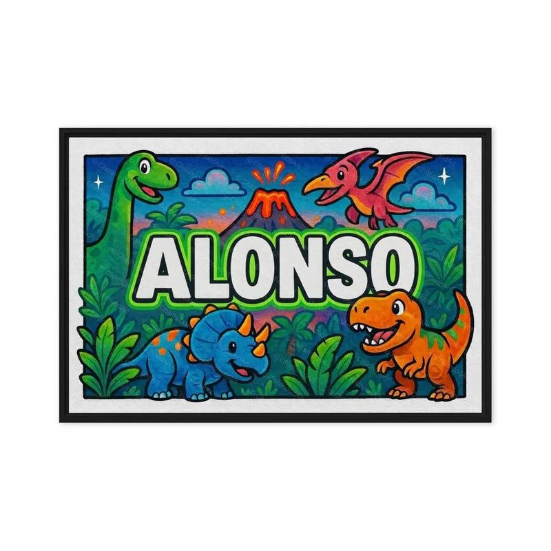 Alonso Name Art - Dinosaur Adventure personalized wall print for kids