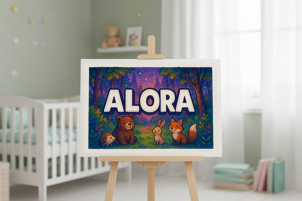 Alora’s Personalized Forest Friends Art