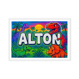Alton Name Art - Dinosaur Adventure personalized wall print for kids
