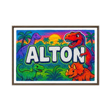 Alton Name Art - Dinosaur Adventure personalized wall print for kids
