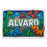 Alvaro Name Art - Dinosaur Adventure personalized wall print for kids