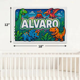 Alvaro Name Art - Dinosaur Adventure personalized wall print for kids